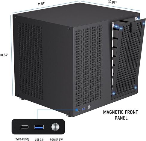 8 Bay NAS Case, Support MATX ITX Motherboard & ATX PSU, SATA & SAS HDD Compatible, 8x3.5 Hot-Swap + 2x2.5 SSD, Dual-Chamber NAS PC Case Support 4 Fans Mounting, Black in Saudi Arabia