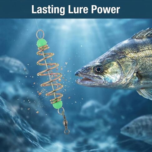 10Pcs Luminous Fishing Bait Traps, Portable Trap Cage Feeder | Stainless Steel Fishing Bait with Holder Basket Fishing Equipment for Catfish, Carp, Mullet, Dough, Chicken Liver, Pack Bait in Saudi Arabia