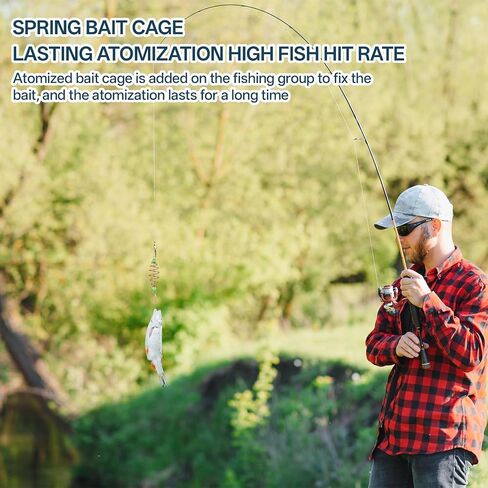 10Pcs Luminous Fishing Bait Traps, Portable Trap Cage Feeder | Stainless Steel Fishing Bait with Holder Basket Fishing Equipment for Catfish, Carp, Mullet, Dough, Chicken Liver, Pack Bait in Saudi Arabia