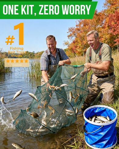 2Set Collapsible Fish Trap, Crawfish Trap, Crab Trap, Foldable Fishing Net with 10 Meter Rope for Freshwater & Saltwater, Bait Trap for Shrimp, Catfish, Lobster Portable Folded Fishing Accessories in Saudi Arabia