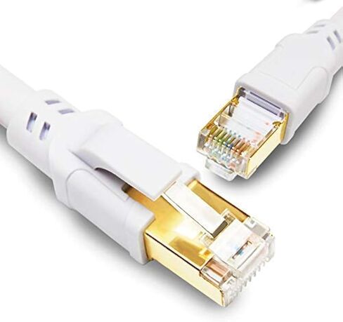 Yauhody CAT 8 Ethernet Cable 15FT, 40Gbps High Speed SFTP 2000MHz Gigabit Internet Network LAN Patch Cord with Gold Plated RJ45 Connector for Gaming, Router, Modem, Switches, Hub, PC(15ft, White) in Saudi Arabia