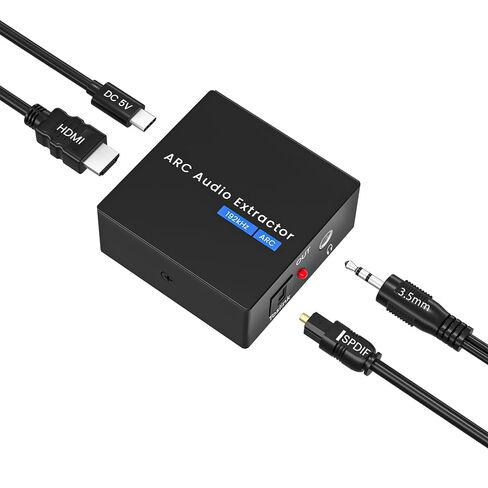 HDMI ARC to Optical Converter 192KHz ARC to RCA 3.5mm Jack Audio Converter | HDMI ARC Audio Extractor for HDTV ARC to Optical RCA Audio Adapter Support CEC for TV to Sound System Speaker Amplifier in Saudi Arabia