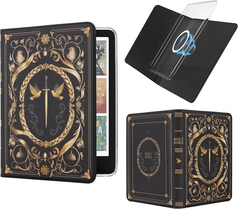 Magnetic Book Cover Case for 7'' Kindle Paperwhite & Colorsoft | Magnetic Detachable, Auto Wake/Sleep, Clear PC Case, Soft TPU Edge, Hands-Free Viewing, For Bookish Travelers, Magic Cat in Saudi Arabia