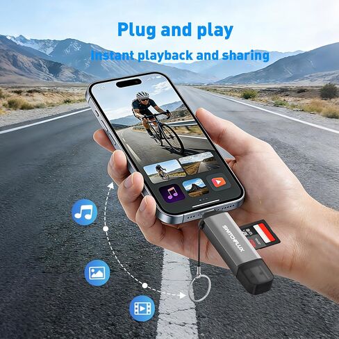 قارئ بطاقة SD USB C، محول Micro SD 2 في 1 بفتحة مزدوجة، قارئ بطاقة ذاكرة USB 3.0 عالي السرعة لـ SD، Micro SD، SDHC، SDXC، متوافق مع MacBook Pro/Air، iPhone 15/16، iPad، الكمبيوتر المحمول، Android in Kuwait