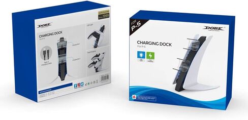 PS 5 Controller Charger, with LED Lights and Charger Cable, PlayStation 5 Dual Controller Charging Station - Fast and Sleek Charging Solution in Saudi Arabia