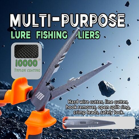6pc Fishing Tool Kit - Safe Resistant Fishing Pliers with Lanyard, Fillet Knife, Floating Fish LipFishing Braid,Scissors Gripper, Tool Retractor, Fishing Gifts for Men in Saudi Arabia