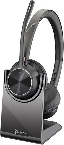 Poly - Voyager 4320 UC Wireless Headset (Plantronics) - Headphones with Boom Mic - Connect to PC/Mac via USB-A Bluetooth Adapter, Cell Phone via Bluetooth - Works with Teams, Zoom & More | Boom Mic, Connect to PC/Mac via USB-A Bluetooth Adapter, Cell Phon in Saudi Arabia