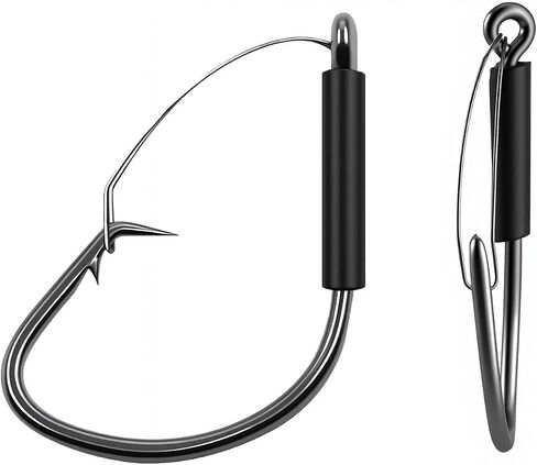 Natufish 25-Pack 2X Strong Weedless Wacky Rig Hooks - Ultra Sharp Neko Rig Circle Weedless Hooks for Bass & Catfish,Saltwater & Freshwater in Kuwait