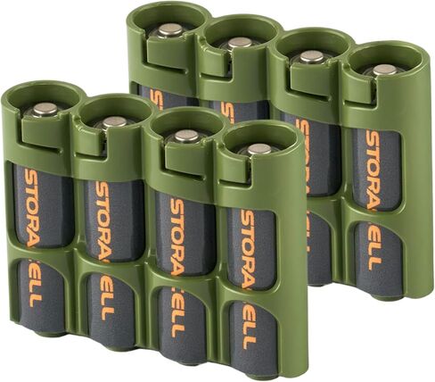 AA Battery Storage Caddy by Storacell (2 Pack), Military Green, Holds 4 Batteries (Not included) in Saudi Arabia