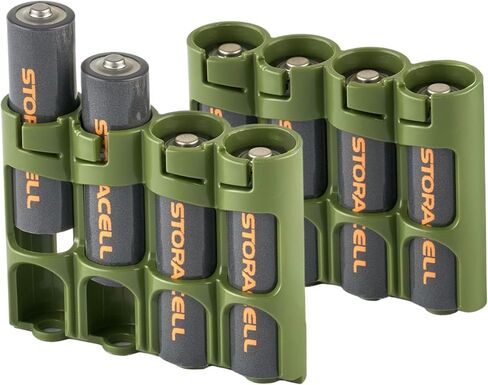 AA Battery Storage Caddy by Storacell (2 Pack), Military Green, Holds 4 Batteries (Not included) in Saudi Arabia