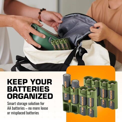 AA Battery Storage Caddy by Storacell (2 Pack), Military Green, Holds 4 Batteries (Not included) in Saudi Arabia