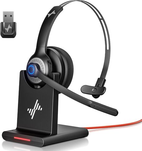JIAMQISHI Bluetooth Wireless Headset with Mic for Work, Clear Calls | Bluetooth 5.2, Advanced Noise Reduction Microphone, Comfortable On-Ear Headphones, Applicable to PC, Laptop, Android, Zoom in Saudi Arabia