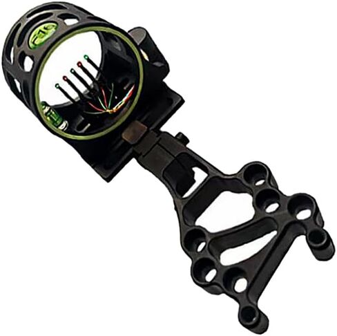 5-Pin 0.019 Fiber Optics Bow Sight with Light for Compound Bow | Aluminum Machined, Tool-free micro adjustment, Hi-Vis Level for Archery,all-weather use in Saudi Arabia