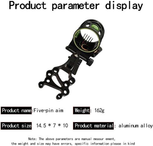 5-Pin 0.019 Fiber Optics Bow Sight with Light for Compound Bow | Aluminum Machined, Tool-free micro adjustment, Hi-Vis Level for Archery,all-weather use in Saudi Arabia