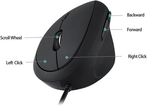 Wired Ergonomic Mouse, Optical Vertical Mouse with 3 Adjustable 800/1200/1600, 6 Buttons USB Computer Mouse in Saudi Arabia