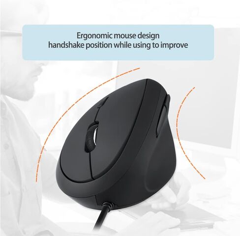 Wired Ergonomic Mouse, Optical Vertical Mouse with 3 Adjustable 800/1200/1600, 6 Buttons USB Computer Mouse in Saudi Arabia