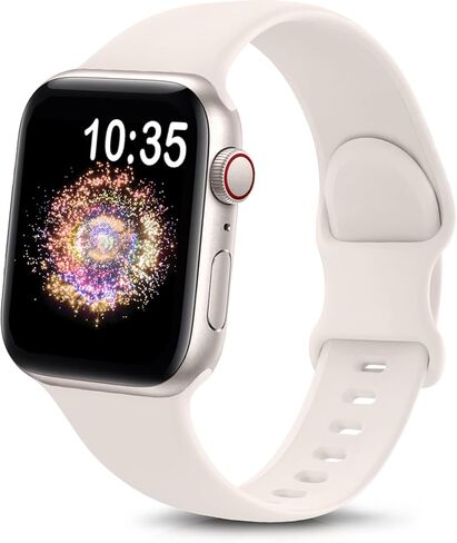 TreasureMax Sport Band Compatible with Apple Watch Bands 38mm 40mm 41mm 42mm 44mm 45mm 46mm 49mm White, Soft Silicone Strap Compatible for Apple Watch Series 11 10 9 Ultra SE 8 7 6 5 4 3 Men Women in Kuwait