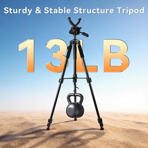 Adjustable Rifle Shooting Tripod, Hunting Rest V Yoke Rifle Rest, Aluminum Alloy Crossbow Shooting Stand with Rifle Clamp 360° Rotation Free Operation 24"-71" Stable Rest in Saudi Arabia