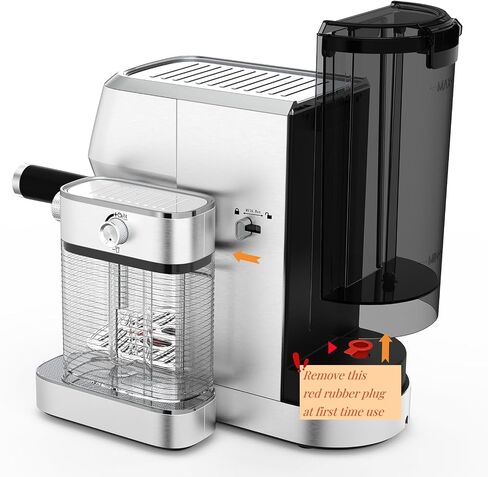 MAttinata 1633 Espresso Machine, Cappuccino Machine with Auto Milk Frother | 20 Bar Coffee Maker, Italian Pump, Fast Heating, Self Cleaning, Pressure Gauge, Latte Art, Compact for Home, Stainless Steel in Saudi Arabia