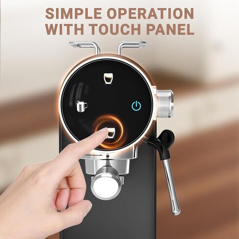 Ollygrin 20 Bar Espresso Coffee Machine, Semi-Automatic Espresso Machine with Touch Panel, 1350W Espresso Maker with Steam Wand, Removable Drip Tray & Water Tank, Modern Design for Latte & Cappuccino in Saudi Arabia