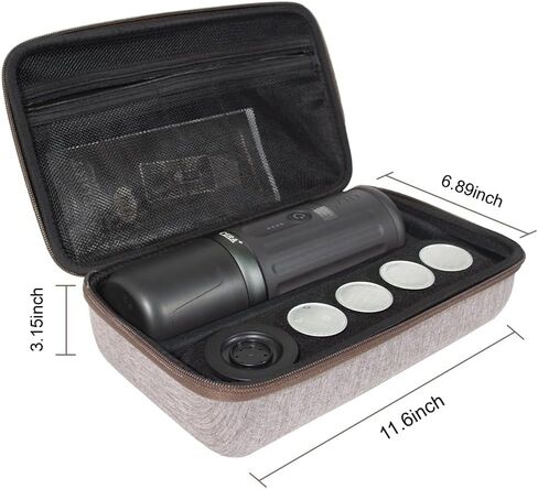 CERA+ Travel Case for Portable Espresso Makers, Hard Shell Storage Bag | Waterproof Protective Carrying Case, Fits PCM03, PCM03S, PCM04A Coffee Makers & CGE01 Grinder for Travel, Camping and Office in Saudi Arabia