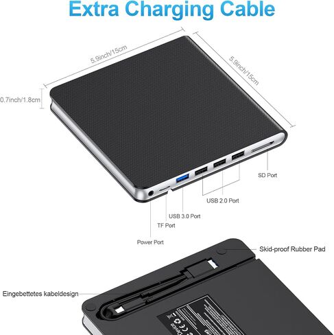 محرك أقراص DVD خارجي للكمبيوتر المحمول USB 3.0 USB C CD Burner محرك أقراص DVD خارجي محمول CD ROM ناسخ قارئ محرك أقراص DVD خارجي لأجهزة الكمبيوتر المحمول وأجهزة الكمبيوتر المكتبية Windows 11/10/8/7 MacBook Mac OS Linux in Kuwait