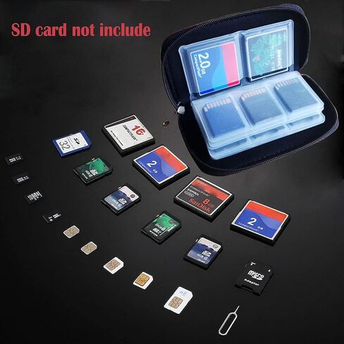 حافظة بطاقة ذاكرة SD، عبوتان من حامل بطاقات Micro SD لتخزين 22 فتحة SD Micro SD CF SDHC SDXC MMC بطاقات فلاش رقمية آمنة ومدمجة in Kuwait