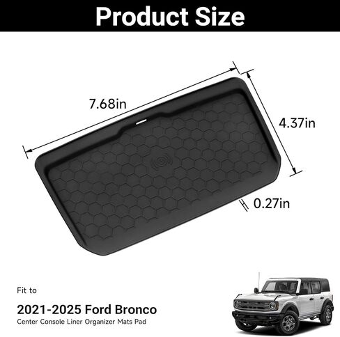 Silicone Anti-Slip Center Console Organizer Wireless Charging Mat for Ford Bronco 2021 2022 2023 2024 2025 Interior Accessories Pad Tray Storage Box Holder (Not for Sport Model) in Saudi Arabia