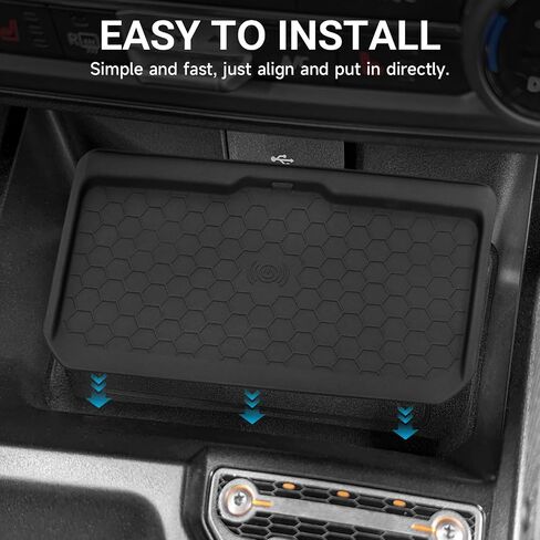 Silicone Anti-Slip Center Console Organizer Wireless Charging Mat for Ford Bronco 2021 2022 2023 2024 2025 Interior Accessories Pad Tray Storage Box Holder (Not for Sport Model) in Saudi Arabia