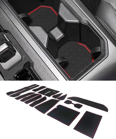 for 2026 Toyota RAV4 Accessories Cup Holder Inserts Non Slip Anti Dust Mats for RAV-4 LE SE XLE Woodland XSE Limited PHEV Woodland GR Sport Center Console Liner Door Pocket Slot 15pcs(Black) in Saudi Arabia