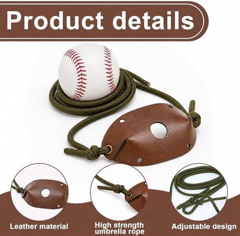 Handmade Leather Shepherd Sling Old-Fashioned Rock Thrower, 1 Pcs | Paracord Nylon Rope, Sling Pan for Adult, Tennis Ball Thrower for Dogs, for Outdoor Camping Hiking Hunting Sports in Saudi Arabia