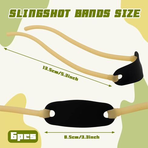 6 PCS Slingshot Replacement Bands, Premium Heavy Duty Rubber Tubular Slingshot Replacement Bands, Universal Wrist Rocket Elastic Rubber Band, Wrist Rocket Sling Shot Rubberband for Hunting in Saudi Arabia