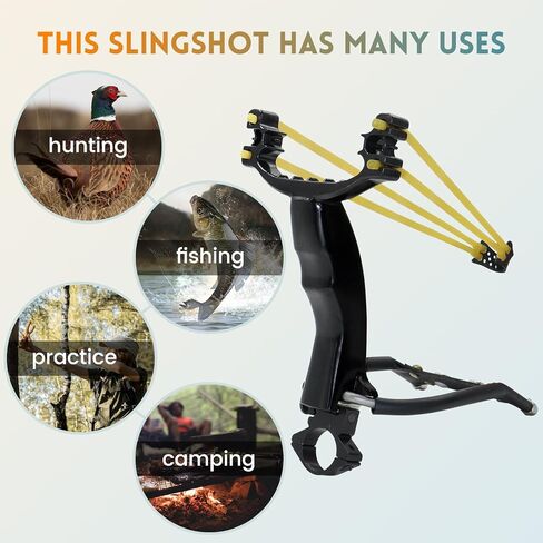 Professional Slingshots for Adults Metal Hunting Slingshot with Wrist Rest | Hunting & Shooting Slingshots with 6 Bands and 100 ammo balls 1 Sling Shot Bag in Saudi Arabia