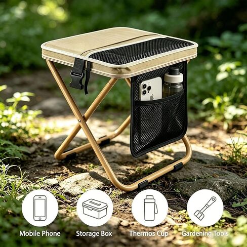 2 Pack Foldable Backpack Stool for Outdoor Activities 12.2" Tall | 265lbs Capacity High-carbon Steel 600D Oxford Fabric 3 Side Pockets Stool Locking Clips in Saudi Arabia