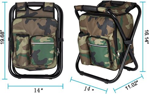 FCFKUK Bright starl Multifunction Folding Cooler and Stool Backpack, Hiking Camouflage Seat Table Bag Camping Gear for Outdoor Indoor Fishing Travel Beach in Saudi Arabia