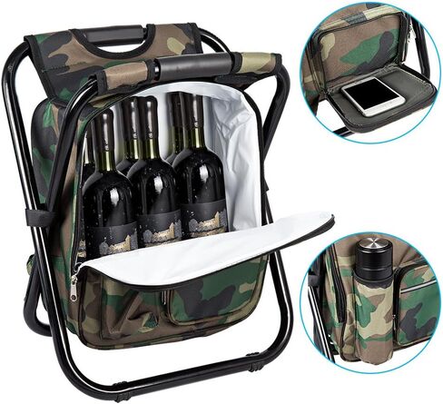 FCFKUK Bright starl Multifunction Folding Cooler and Stool Backpack, Hiking Camouflage Seat Table Bag Camping Gear for Outdoor Indoor Fishing Travel Beach in Saudi Arabia