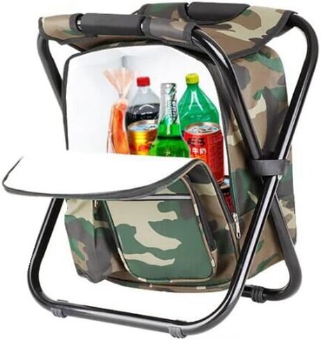 FCFKUK Bright starl Multifunction Folding Cooler and Stool Backpack, Hiking Camouflage Seat Table Bag Camping Gear for Outdoor Indoor Fishing Travel Beach in Saudi Arabia