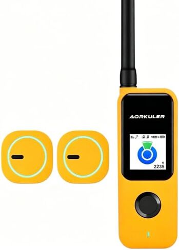 GPS Dog Tracker for 2 Dogs - Off-Grid Long Range Tracking System, No App/Cellular Required, Water-Resistant Pet Finder for Hiking & Forest Exploration (Yellow) in Saudi Arabia