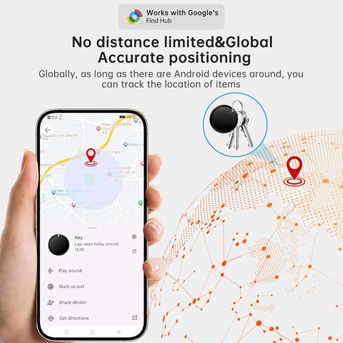 Air Tracker Tag for Android（Android Only ） IP65 Waterproof Smart Tag & Item Finder | Ultra-Long Battery | Works with Google Find My Device | Find Keys/Wallet/Car (2026 new Model) in Saudi Arabia