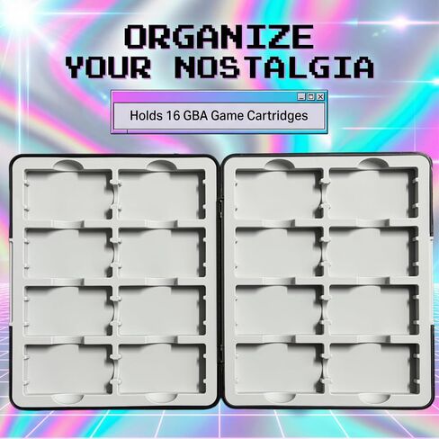 CHIACOYU GBA Game Case 16-in-1 for Game Boy Advance | Magnetic Organizer Storage Box with Silicone Slots, GBA Game Cartridge Storage Holder in Saudi Arabia