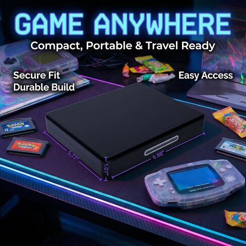 CHIACOYU GBA Game Case 16-in-1 for Game Boy Advance | Magnetic Organizer Storage Box with Silicone Slots, GBA Game Cartridge Storage Holder in Saudi Arabia
