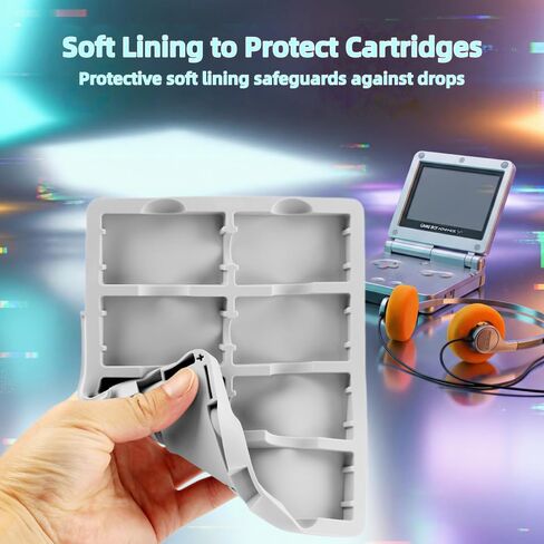 CHIACOYU GBA Game Case 16-in-1 for Game Boy Advance | Magnetic Organizer Storage Box with Silicone Slots, GBA Game Cartridge Storage Holder in Saudi Arabia