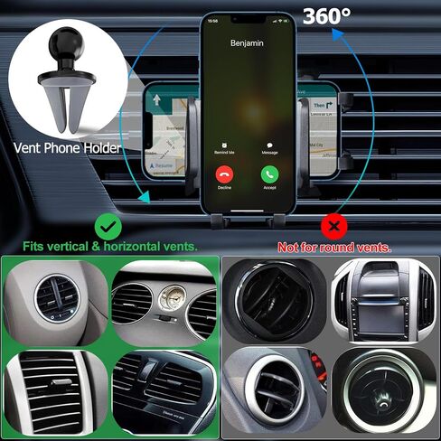 Vansky 3-in-1 Car Phone Holder: 3 Mountings - Fits Windshield Dash Vent | Helps Find Your Ideal Angle - Multi-Mount for Trucks SUVs Cars - Perfect Solution for iPhone & Samsung in Saudi Arabia