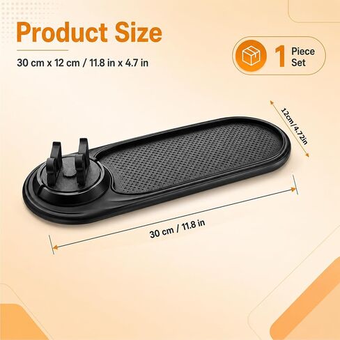 Anti Slip Pad 3 in 1 with Phone Holder | For Car Dashboard Phone Sunglasses Keys, PVC Non Slip Mat with 360 Rotation and Hidden License Plate Holder in Saudi Arabia