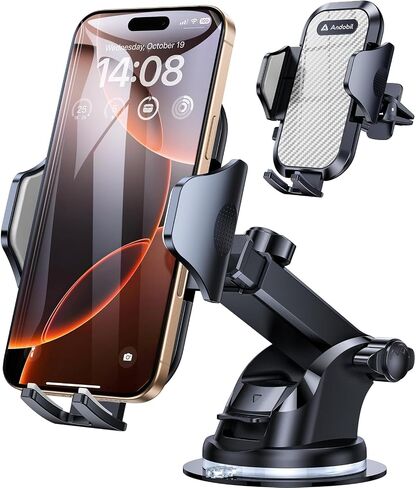 andobil Car Phone Mount [Ultra Stable & Big Phones Friendly] Cell Phone Holders for Your Car Dashboard Windshield Vent Truck, Car Phone Holder Mount for iPhone Samsung Automobile Accessory Pads Mats in Saudi Arabia