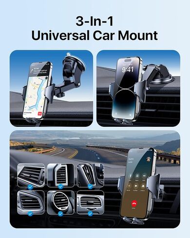 andobil Car Phone Mount [Ultra Stable & Big Phones Friendly] Cell Phone Holders for Your Car Dashboard Windshield Vent Truck, Car Phone Holder Mount for iPhone Samsung Automobile Accessory Pads Mats in Saudi Arabia