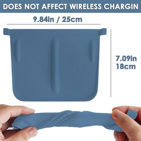 Center Console Wireless Charging Mat Compatible with Tesla Model Y 3 2024 2023 2022 2021Accessories Interior Pad Non-Slip Mat Upgrade Protection Trim Pads Dashboard Decoration Cover Gen 2 (Blue) in Kuwait
