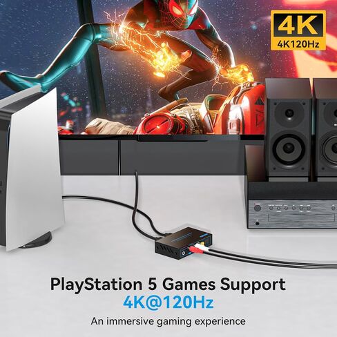 VPFET 8K HDMI 2.1 Audio Extractor 4K120Hz to Optical 3.5mm AUX Adapter Splitter Converter Supports HDCP Digital DTS 5.1 PCM for PS4 PS5 Xbox in Saudi Arabia