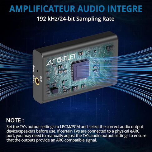 AUTOUTLET ARC to 3.5mm Audio Extractor, HDMI ARC Converter for TV to Headphones, Speakers, Amplifiers, Supports Stereo Output, CEC Remote Volume Control, Compact for Home Entertainment(Support CEC) in Saudi Arabia
