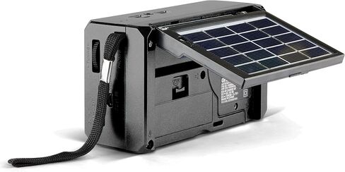 QFX R-37 6-Band (AM, FM, SW1 - SW4) Bluetooth LED Flashlight Solar Radio (2021 Model) | LED Flashlight, 5V USB Charging Port, USB Charging Cord, TF/USB Inputs, Telescoping Antenna in Kuwait